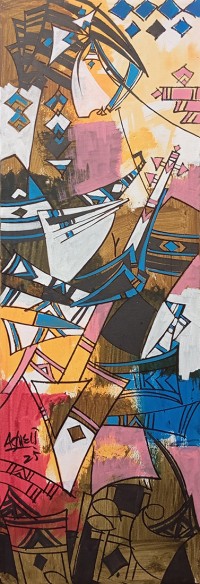 Ashkal, 12 x 36 Inch, Acrylic on Canvas, Figurative Painting, AC-ASH-322